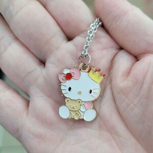 Brand New Hello Kitty Bear Silver Necklace